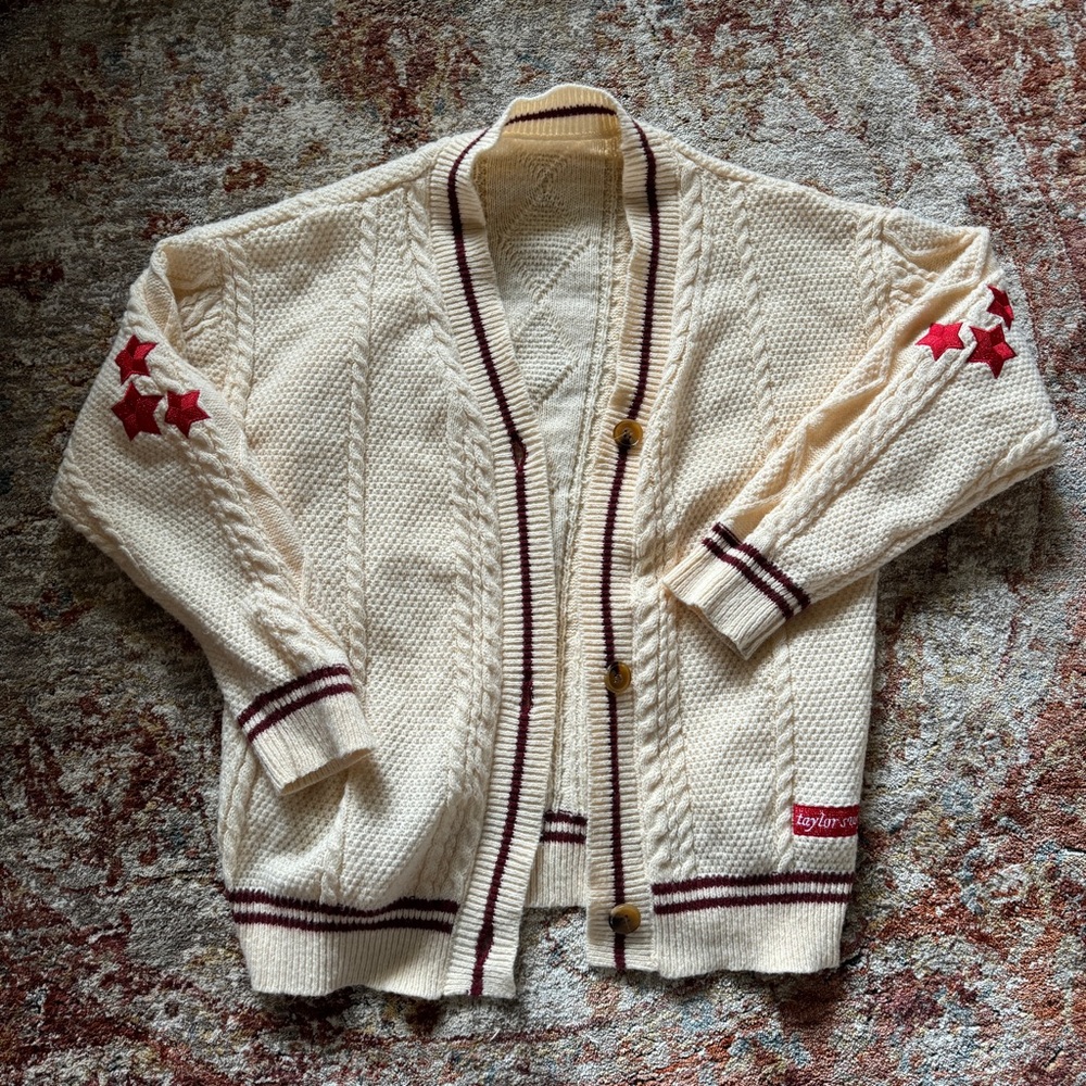 Red cardigan fan made